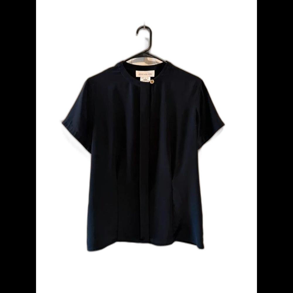 Vintage Jones New York Black Silk Button-Up Blouse